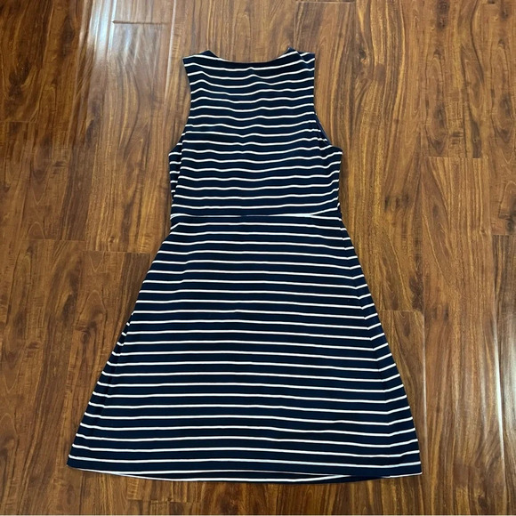 Honey Belle Navy Blue Striped Knee Length Sleeveless Dress size medium - Picture 7 of 8